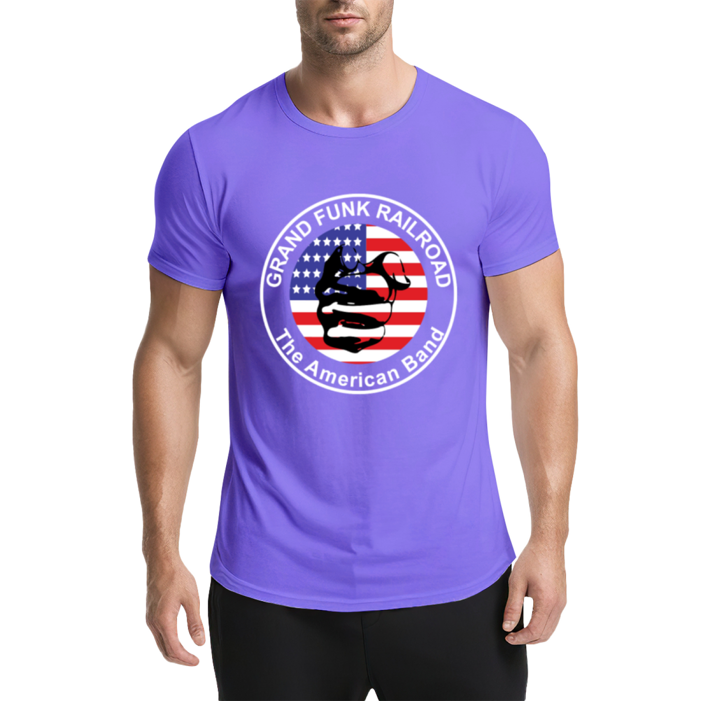 Grand Funk Railroad American Band Retro Flag Rock Tee