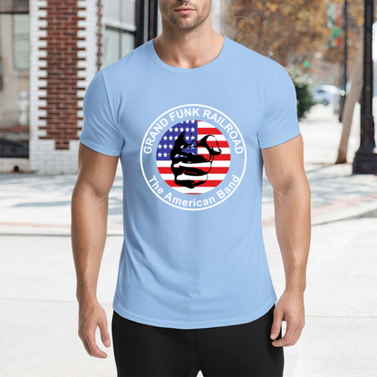 Grand Funk Railroad American Band Retro Flag Rock Tee