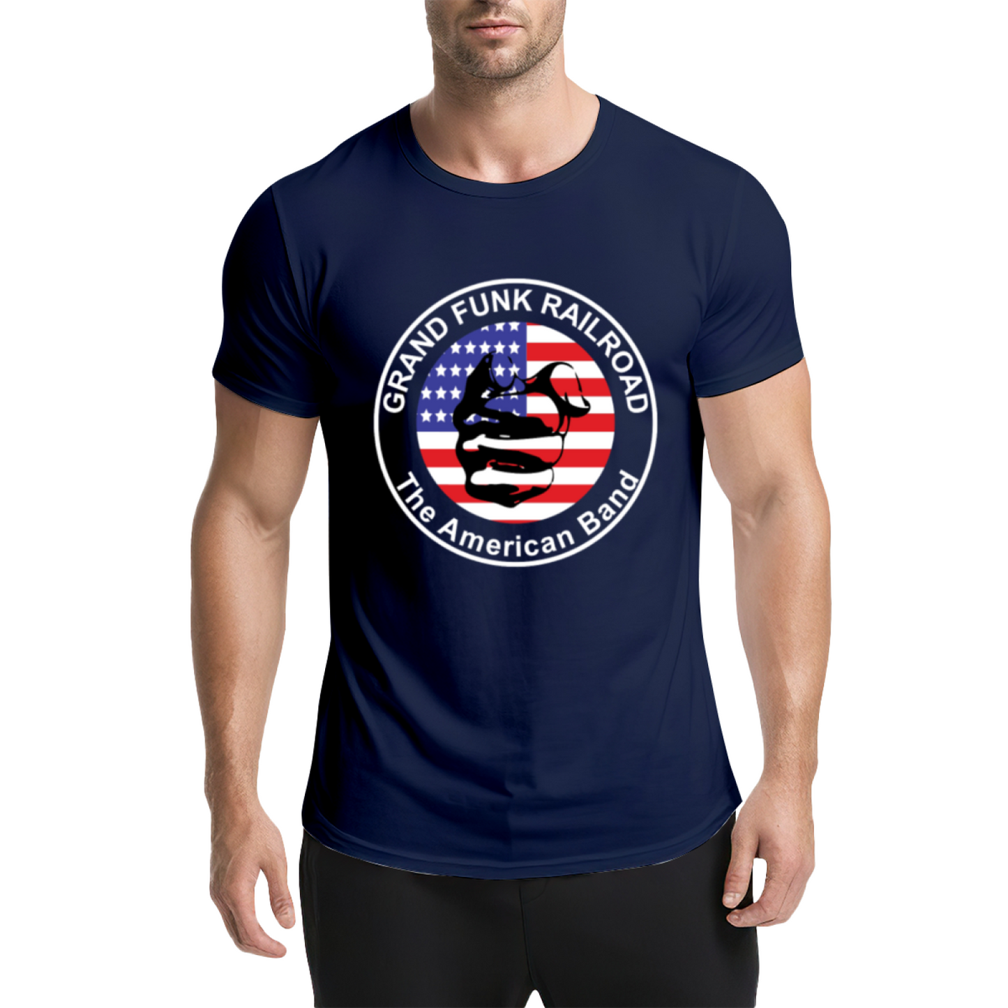 Grand Funk Railroad American Band Retro Flag Rock Tee