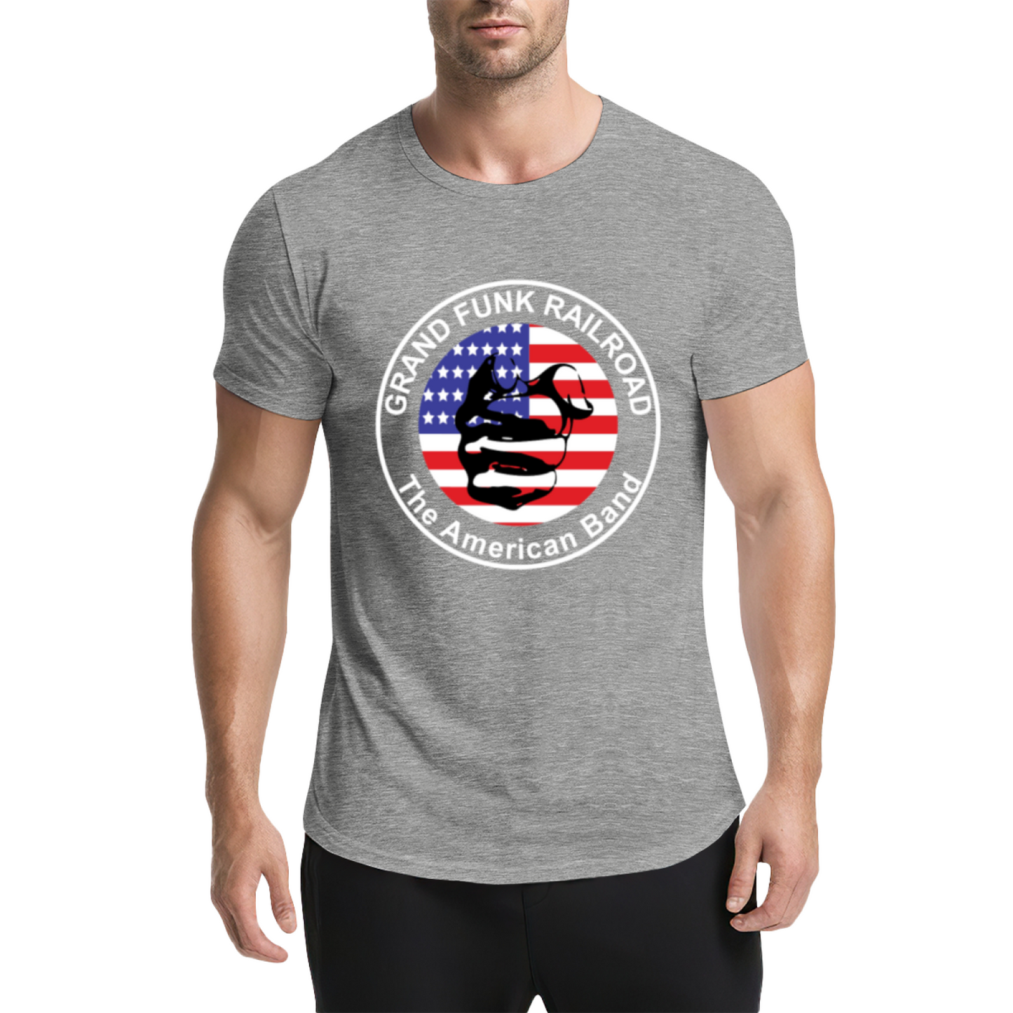 Grand Funk Railroad American Band Retro Flag Rock Tee