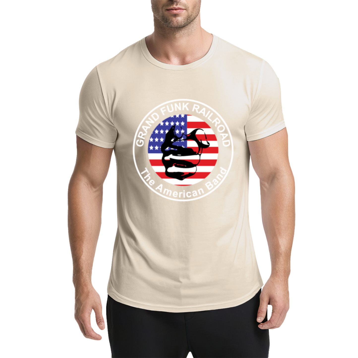 Grand Funk Railroad American Band Retro Flag Rock Tee