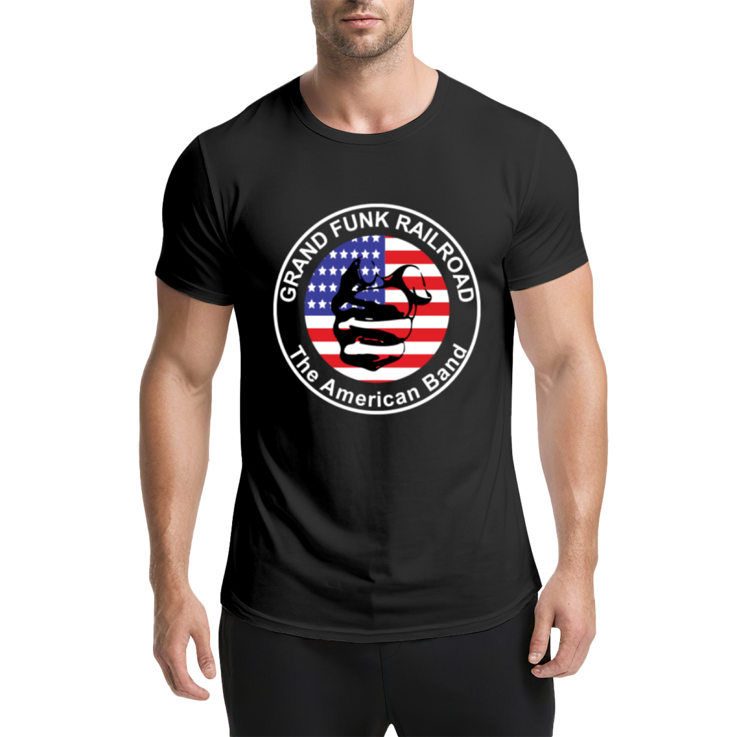 Grand Funk Railroad American Band Retro Flag Rock Tee