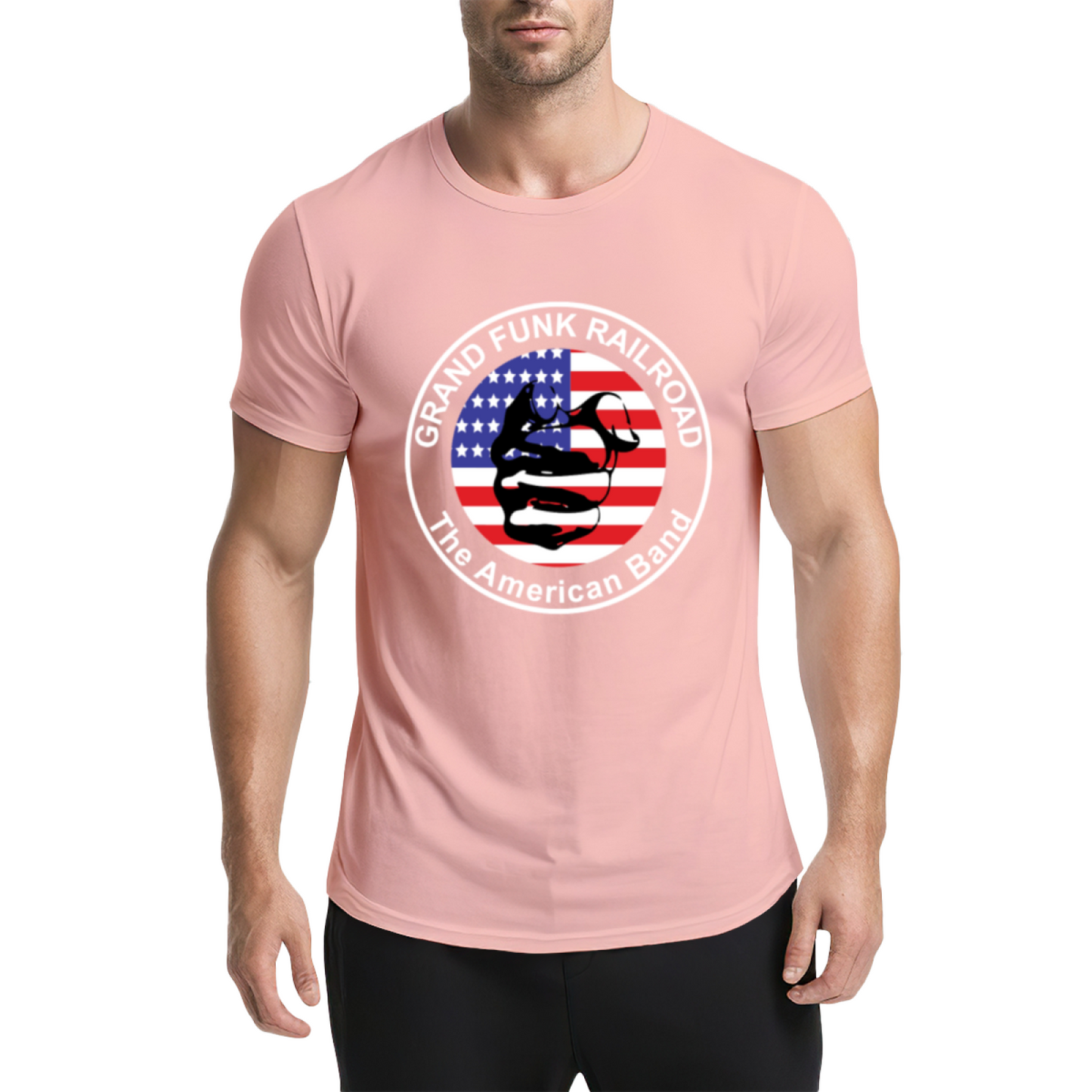Grand Funk Railroad American Band Retro Flag Rock Tee