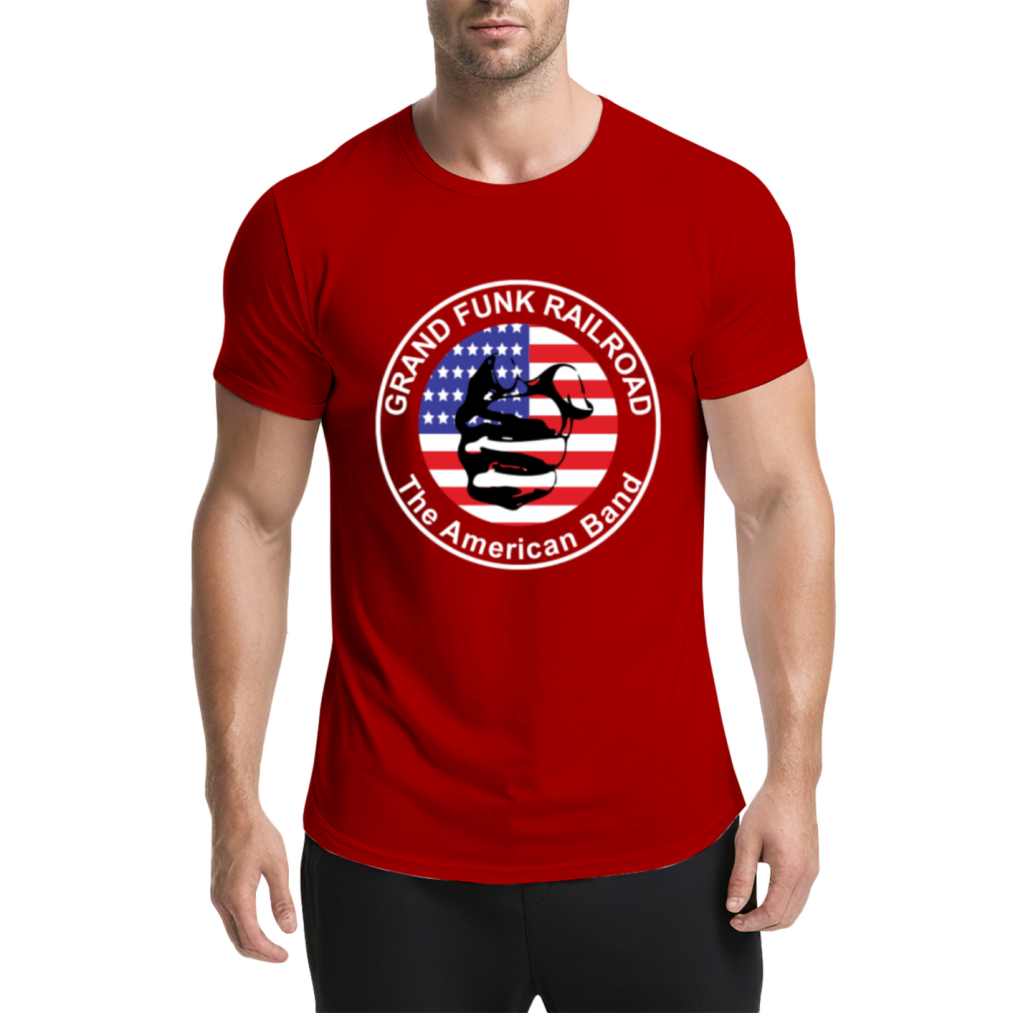 Grand Funk Railroad American Band Retro Flag Rock Tee