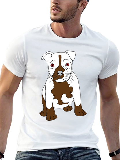 Pitbull Puppy Graphic T-Shirt - Black