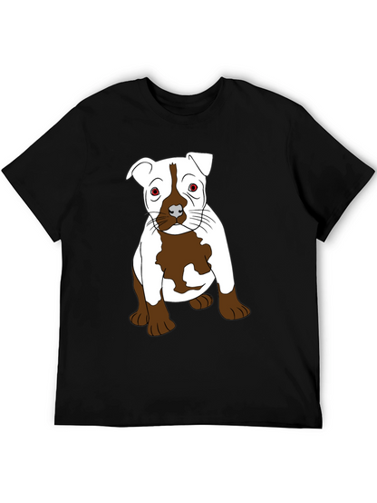 Pitbull Puppy Graphic T-Shirt - Black