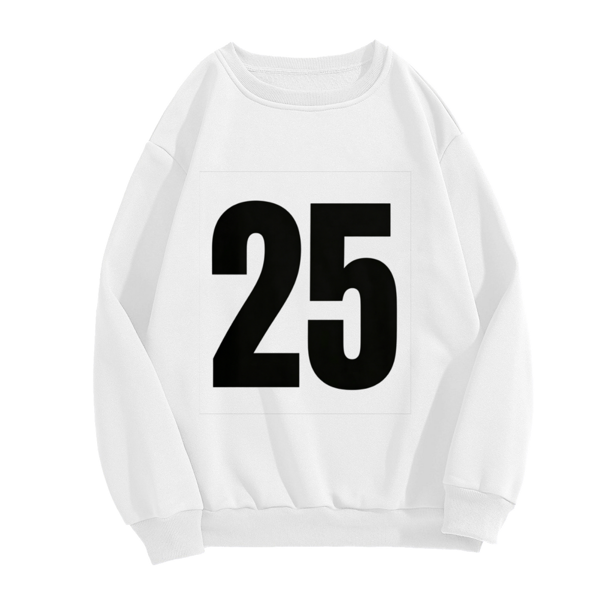 Minimal Big Number 25 Statement Crewneck Sweatshirt