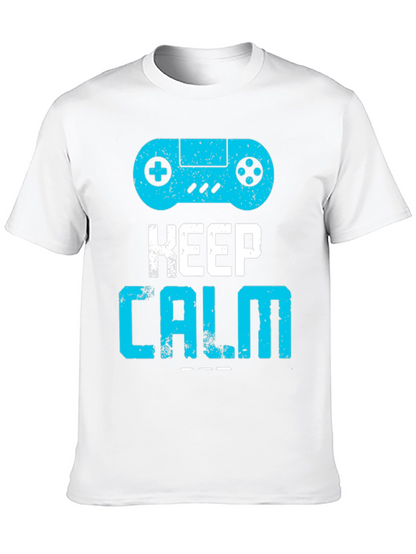 Keep Calm and Game On Black Graphic Tee