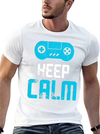 Keep Calm and Game On Black Graphic Tee