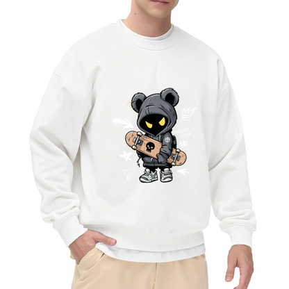 Cool Skate Bear Cartoon Street Crewneck Sweatshirt