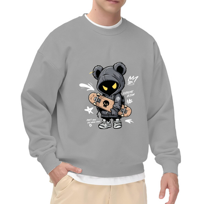 Cool Skate Bear Cartoon Street Crewneck Sweatshirt