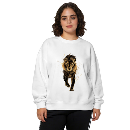 Majestic Walking Golden Lion Art Crewneck Sweatshirt