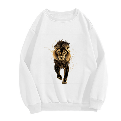 Majestic Walking Golden Lion Art Crewneck Sweatshirt