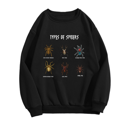 Types Of Spiders Graphic Crewneck Sweatshirt, Spider Lover Gift Top