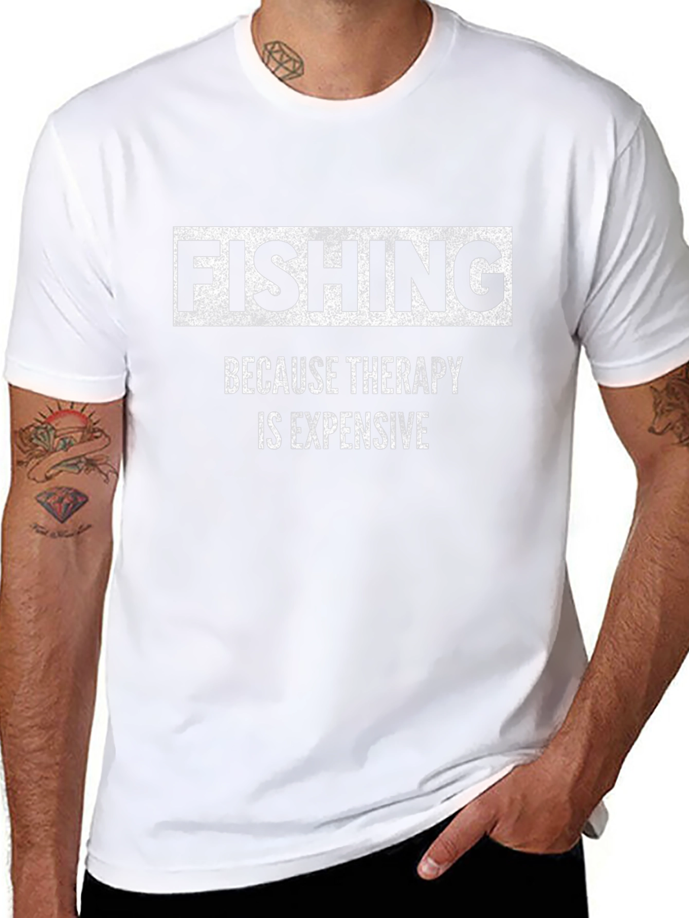 Fishing Therapy Black Graphic T-Shirt