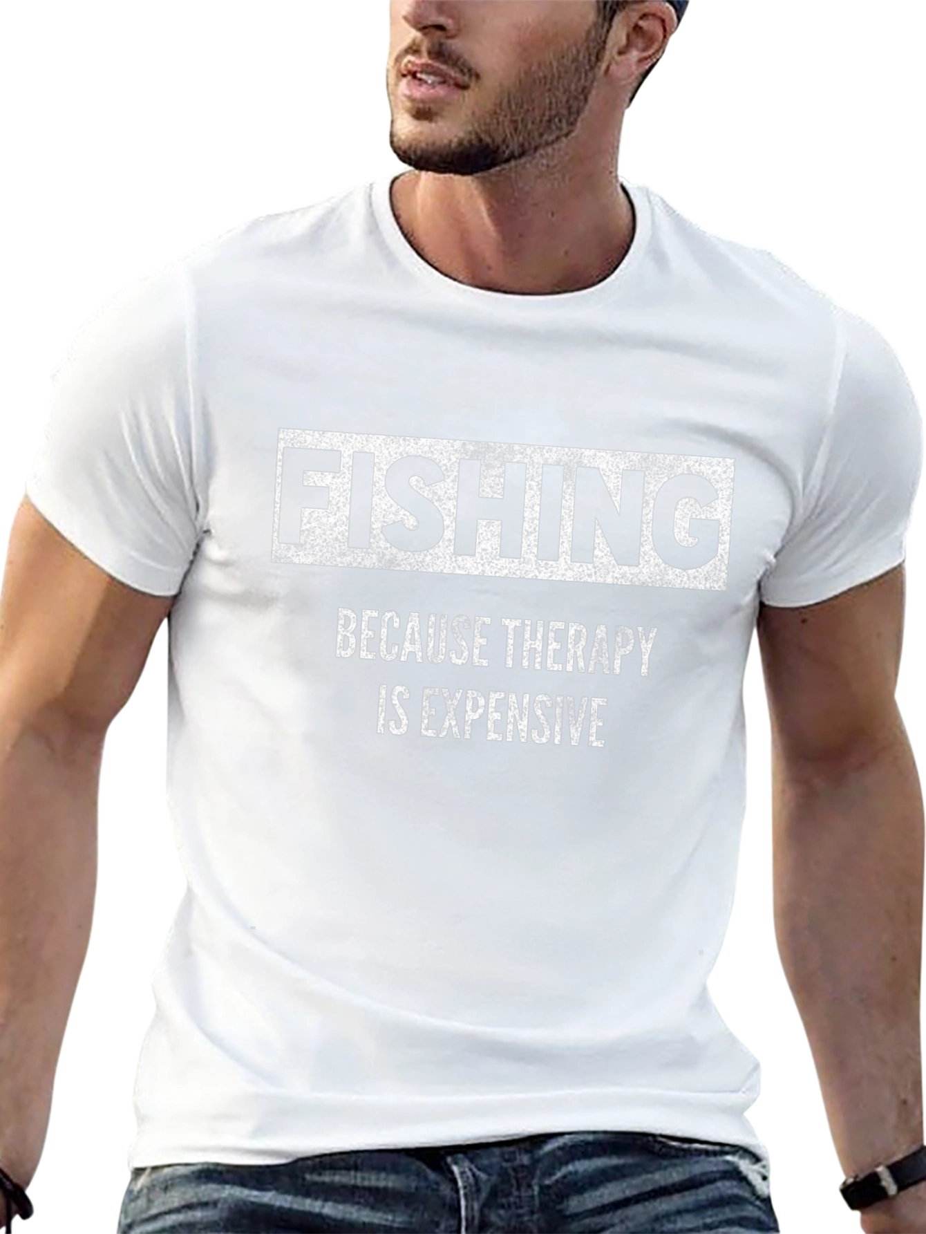 Fishing Therapy Black Graphic T-Shirt