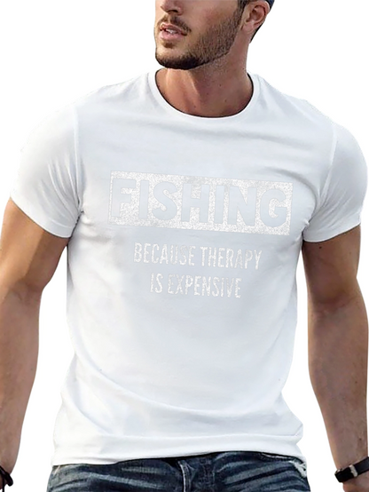 Fishing Therapy Black Graphic T-Shirt