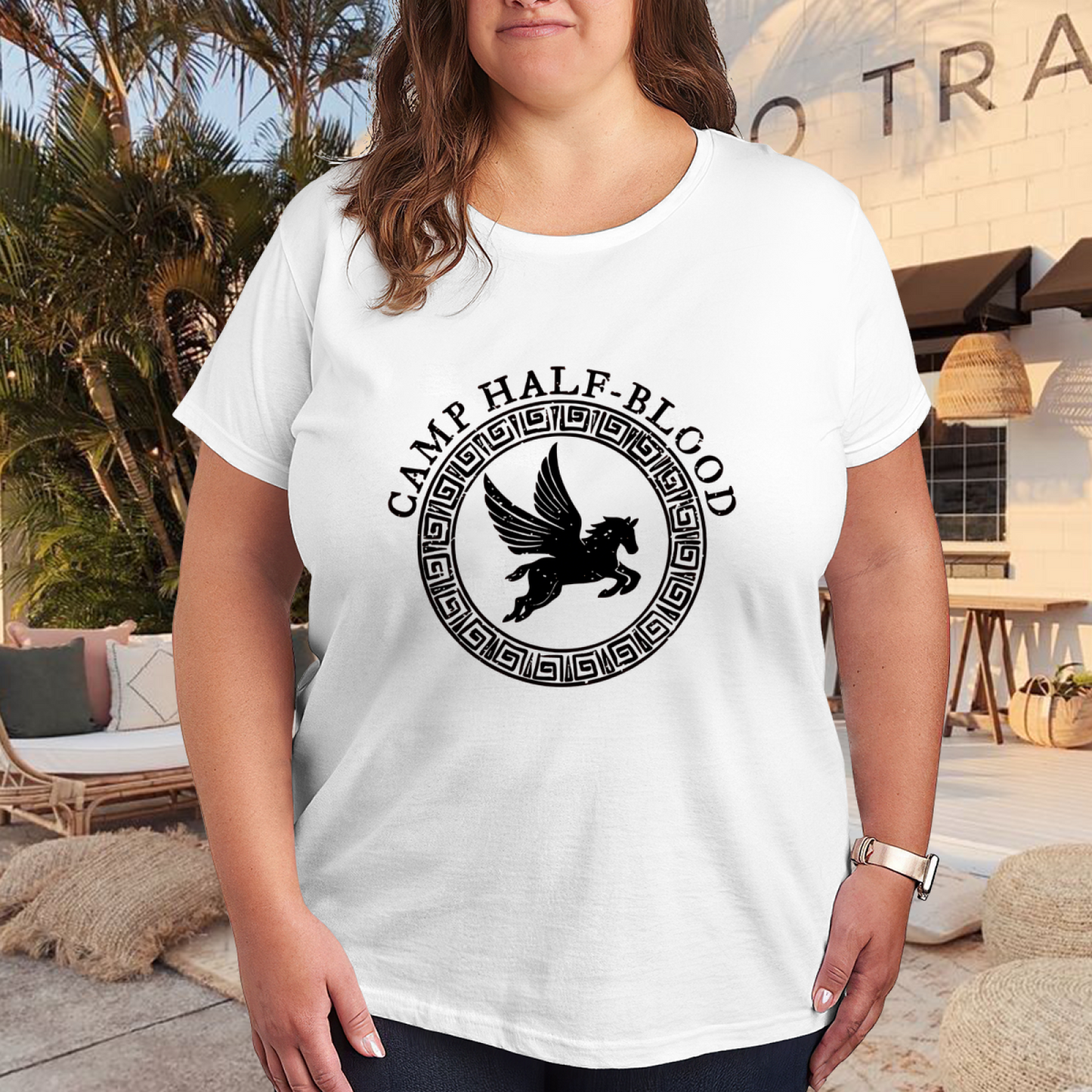 Vintage Orange Camp Half-Blood Pegasus Tee