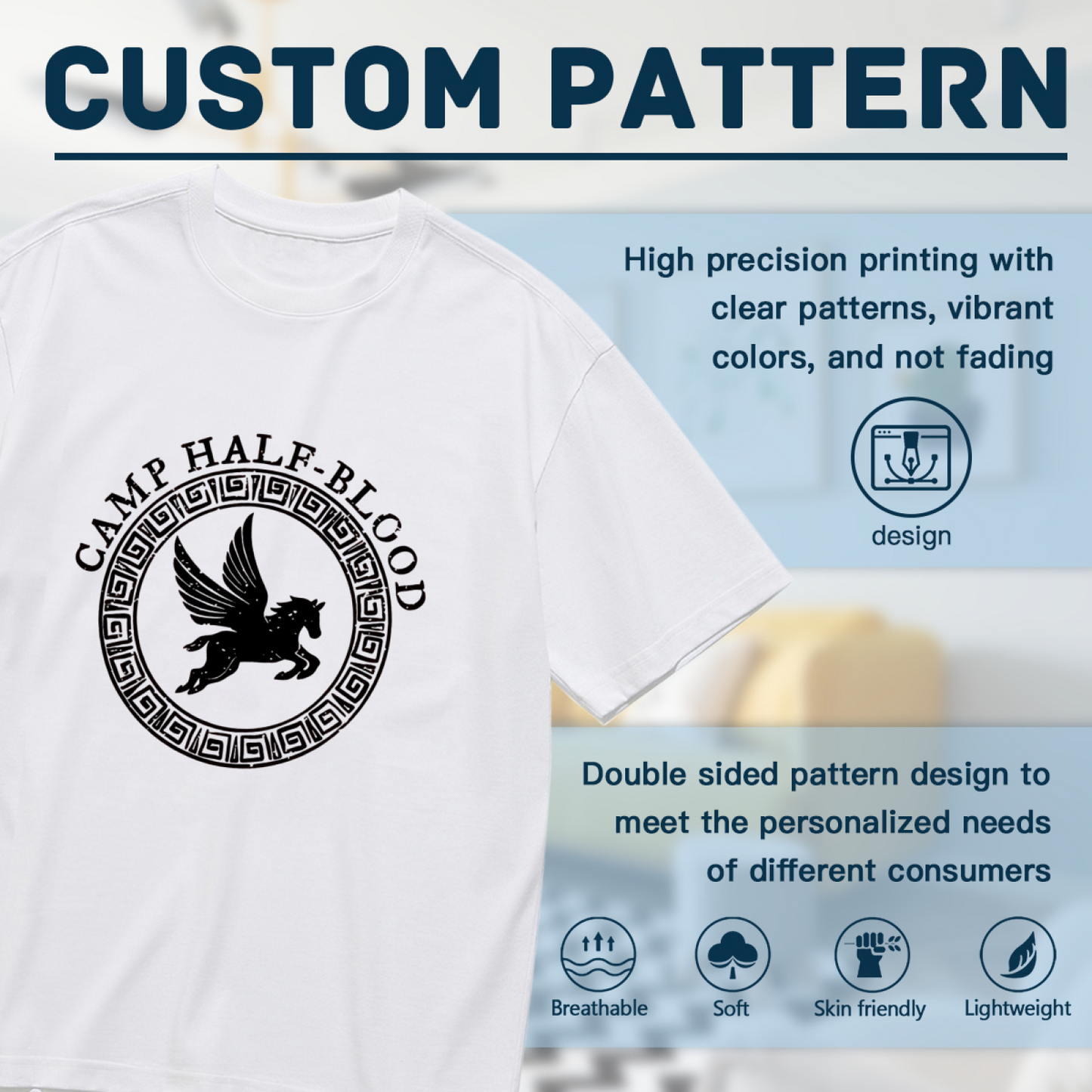 Vintage Orange Camp Half-Blood Pegasus Tee