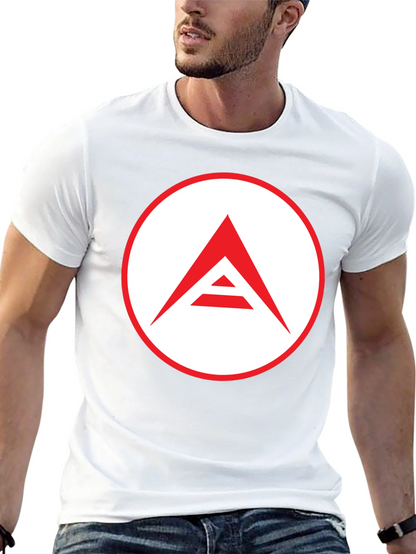Mens Black T-Shirt with Geometric Logo