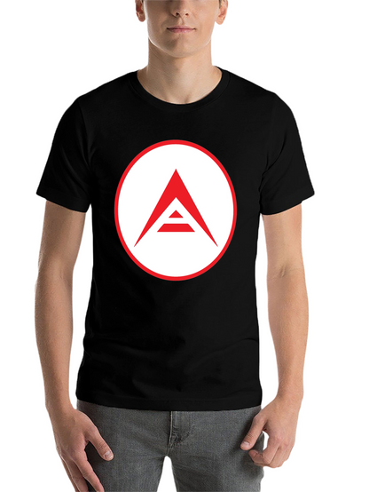 Mens Black T-Shirt with Geometric Logo