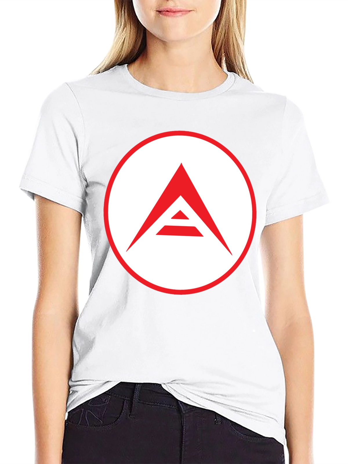 Mens Black T-Shirt with Geometric Logo
