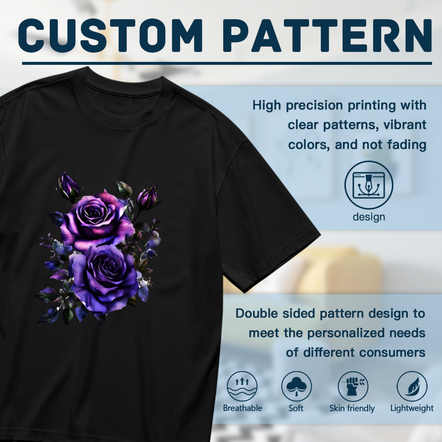 Luxe Red Rose With Golden Leaves Gothic Tee