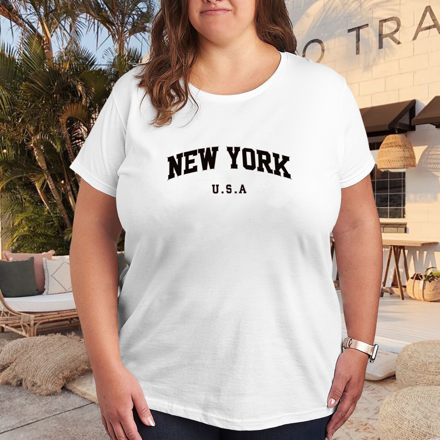 Classic Varsity New York USA City Text Tee
