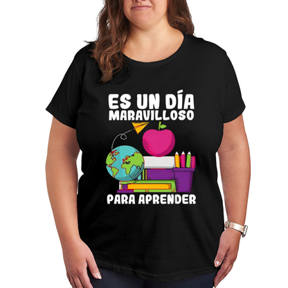 Spanish Positive School Learning Day Graphic Shirt
