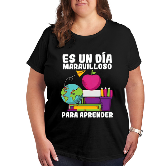 Spanish Positive School Learning Day Graphic Shirt