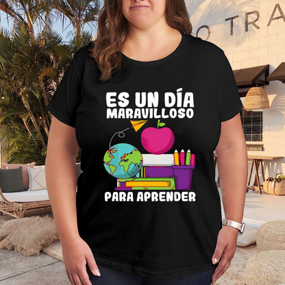 Spanish Positive School Learning Day Graphic Shirt