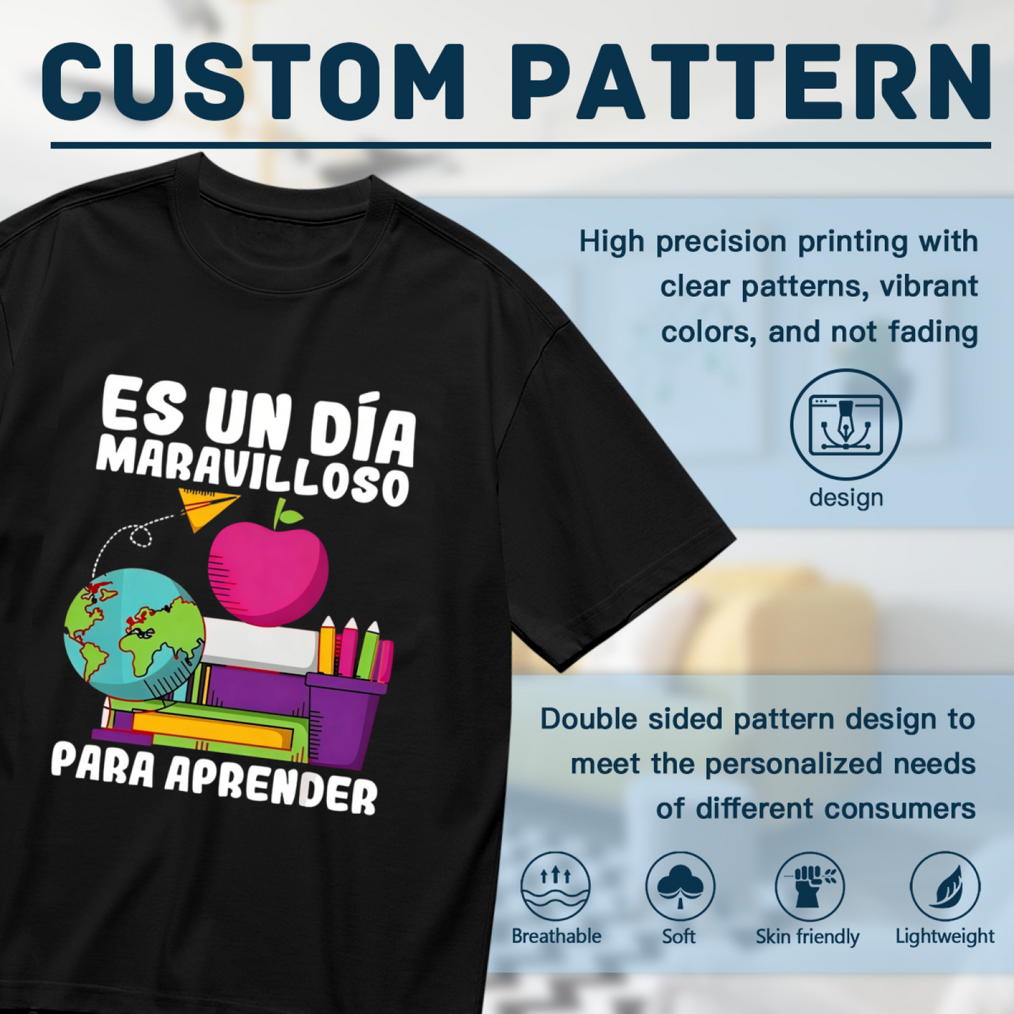 Spanish Positive School Learning Day Graphic Shirt