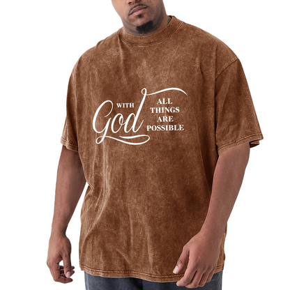 With God All Things Are Possible White Script