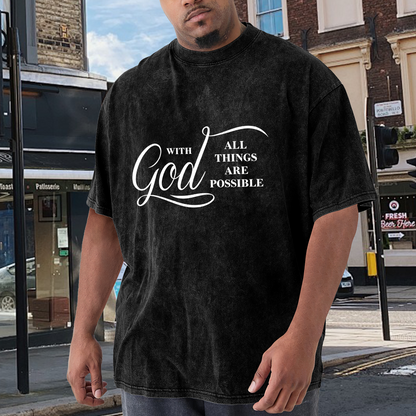 With God All Things Are Possible White Script