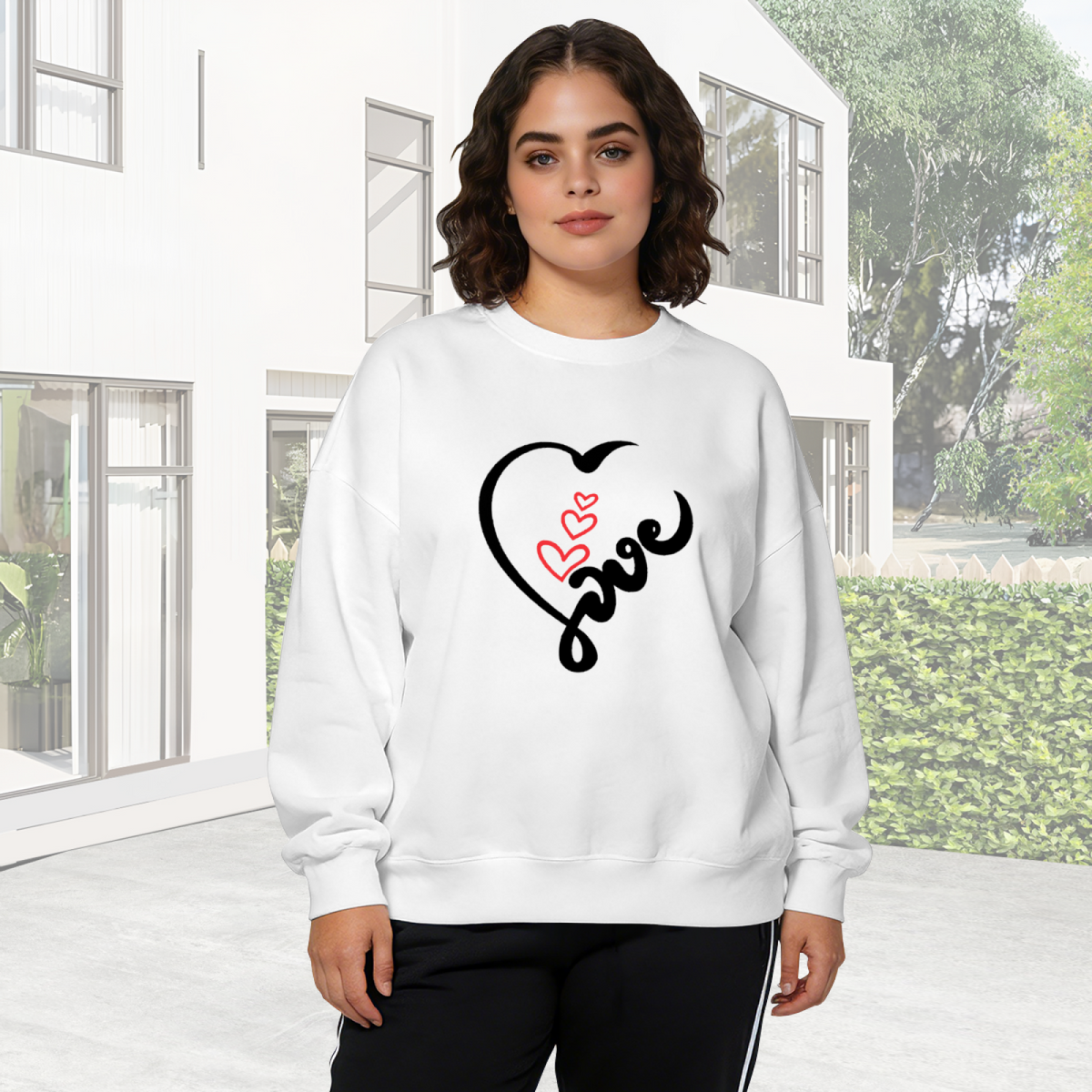 Gradient Floral Art Stylish Crewneck Sweatshirt