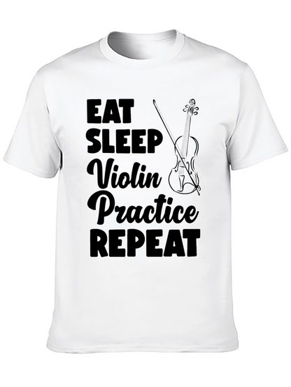 Eat Sleep Violin Practice Repeat Black T-Shirt