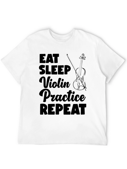 Eat Sleep Violin Practice Repeat Black T-Shirt