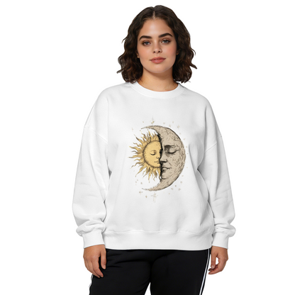 Vintage Tone Sun Moon Star Celestial Crewneck Sweatshirt