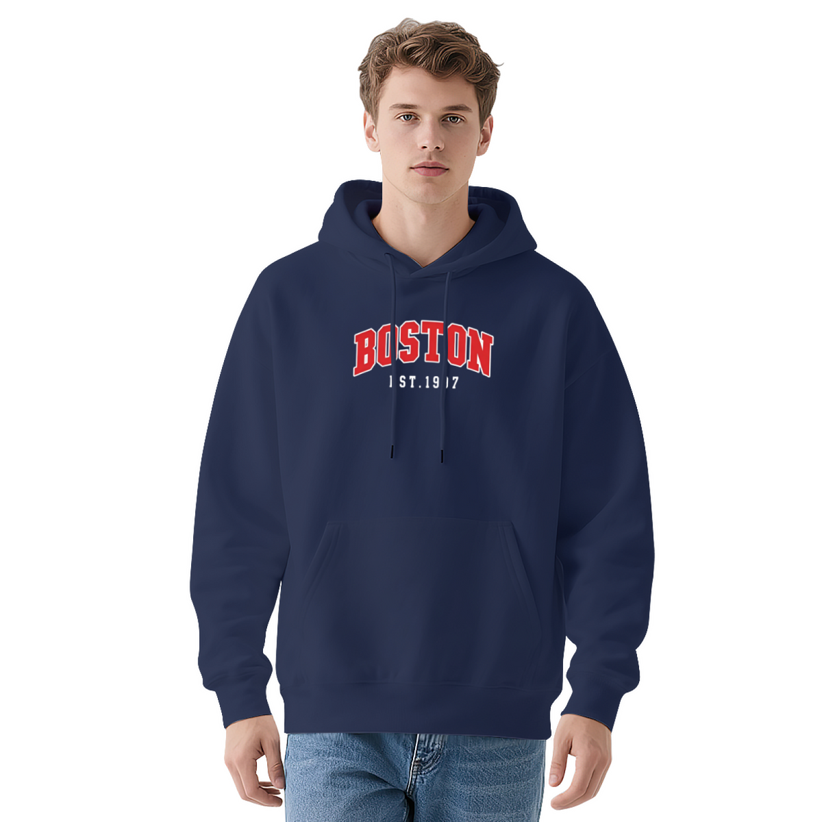 Boston EST.1917 Varsity Letter Navy Hoodie