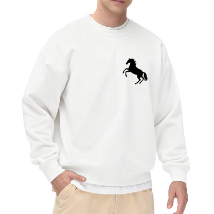 Small Wild Horse Silhouette Minimal Crew Sweatshirt