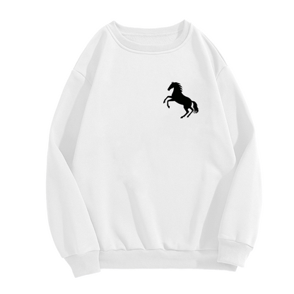 Small Wild Horse Silhouette Minimal Crew Sweatshirt