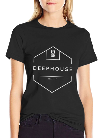 Deep House Music Black Graphic Tee