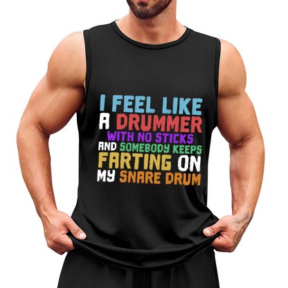 Funny Drummer Quote Text Print Tank Top Unisex Cotton Sleeveless T-Shirt Humor Music Lover Casual Summer Vest Multiple Colors
