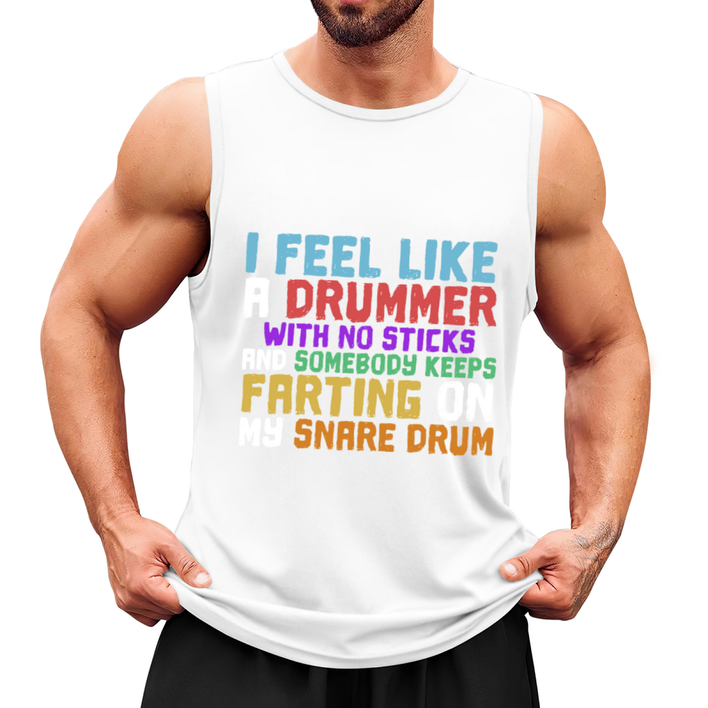 Funny Drummer Quote Text Print Tank Top Unisex Cotton Sleeveless T-Shirt Humor Music Lover Casual Summer Vest Multiple Colors