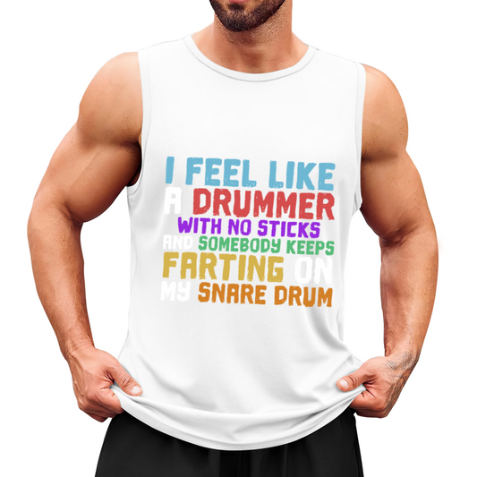 Funny Drummer Quote Text Print Tank Top Unisex Cotton Sleeveless T-Shirt Humor Music Lover Casual Summer Vest Multiple Colors