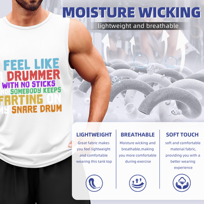 Funny Drummer Quote Text Print Tank Top Unisex Cotton Sleeveless T-Shirt Humor Music Lover Casual Summer Vest Multiple Colors