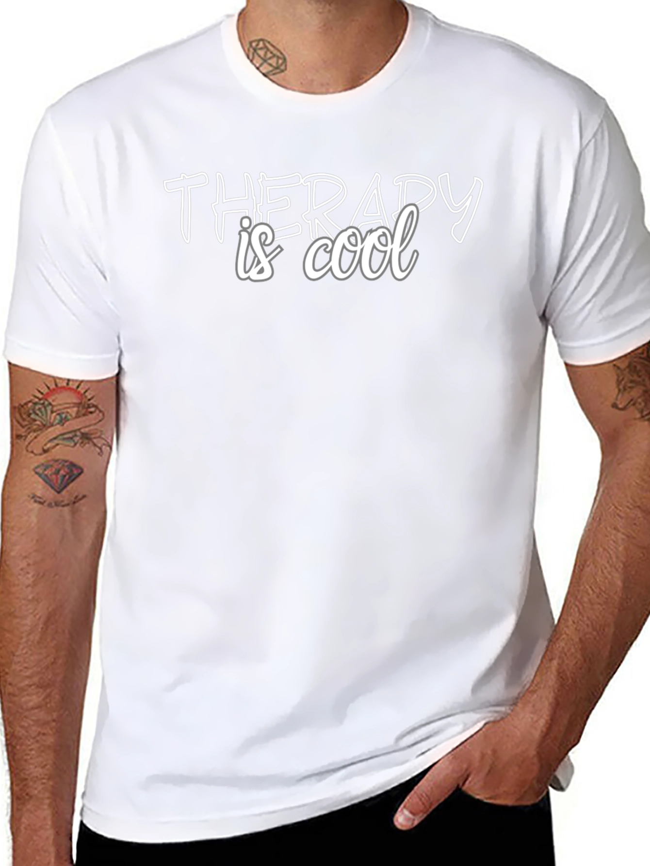 Therapy is Cool Black Graphic Tee