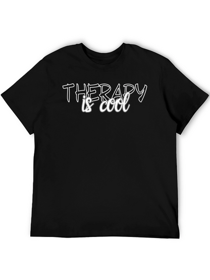 Therapy is Cool Black Graphic Tee