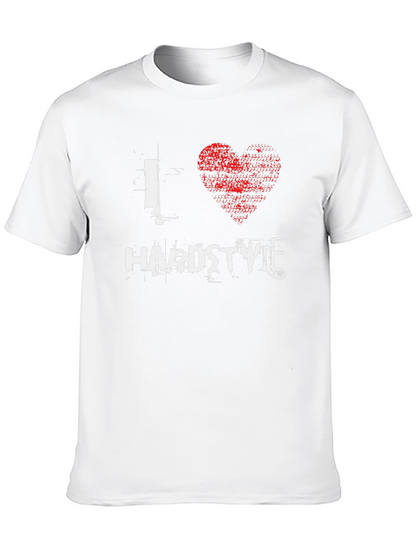 I Love Hardstyle Graphic Print Black T-Shirt