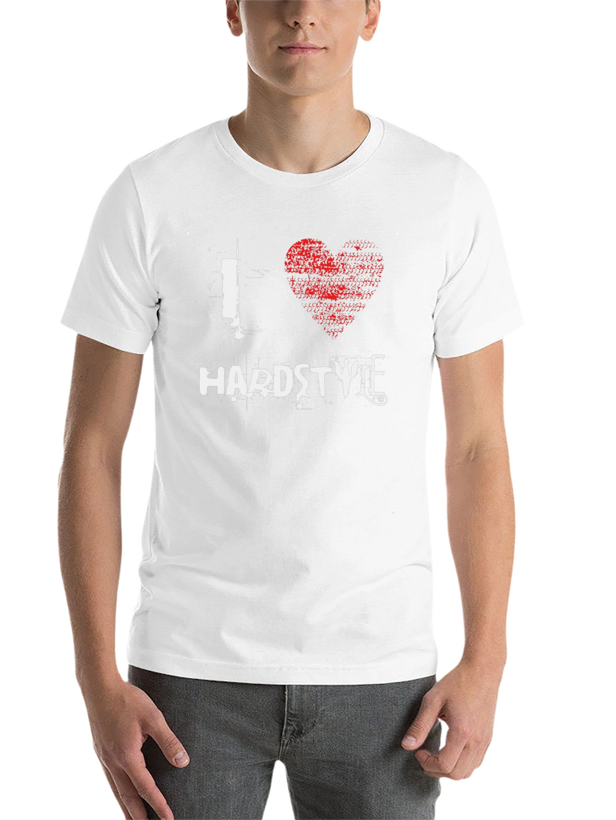 I Love Hardstyle Graphic Print Black T-Shirt
